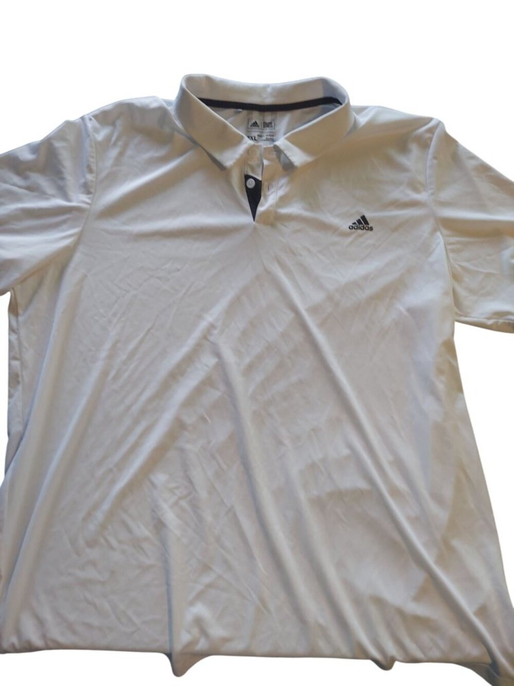 Adidas Mens White Polo Golf Shirt 2XL Short Sleeve Performance 1518